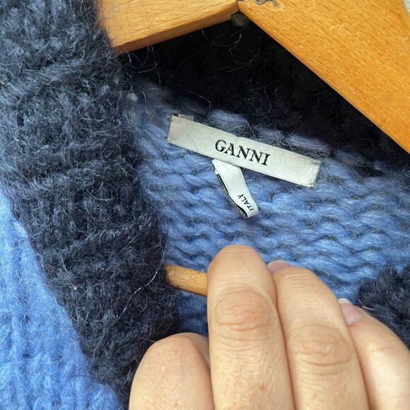 Ganni XS Julliard Striped Mohair Blend Sweater - Picture 5 of 5